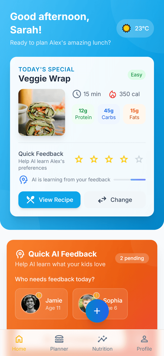 Weekdeli App Home Dashboard